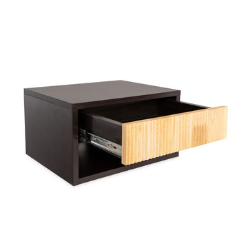 Elise 15.71" Classic Contemporary Floating Wall Mounted Nightstand with Soft-Close Tambour Drawer and Cable Hole - JONATHAN Y